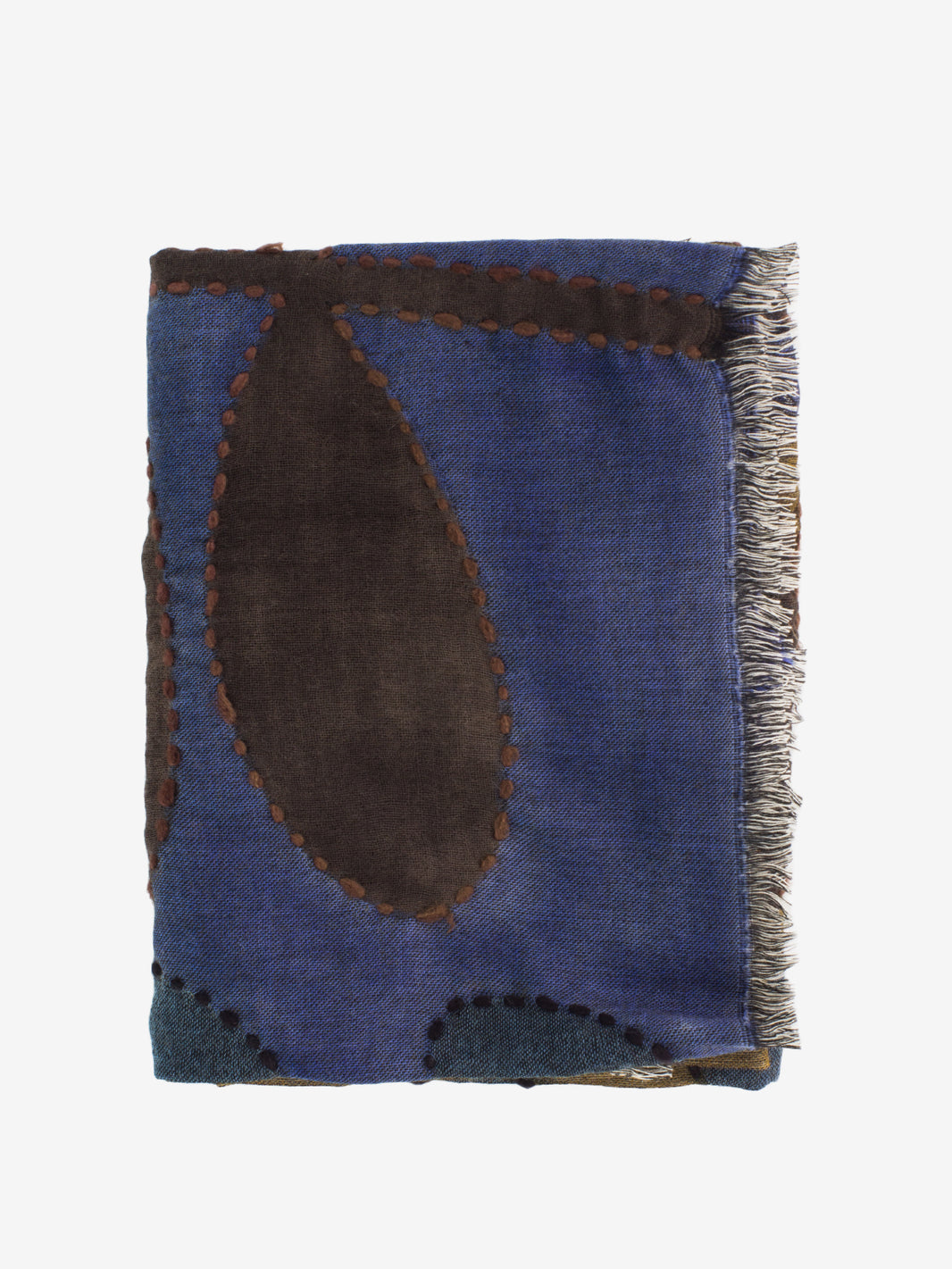 Pashmina Bernadette blu / marrone