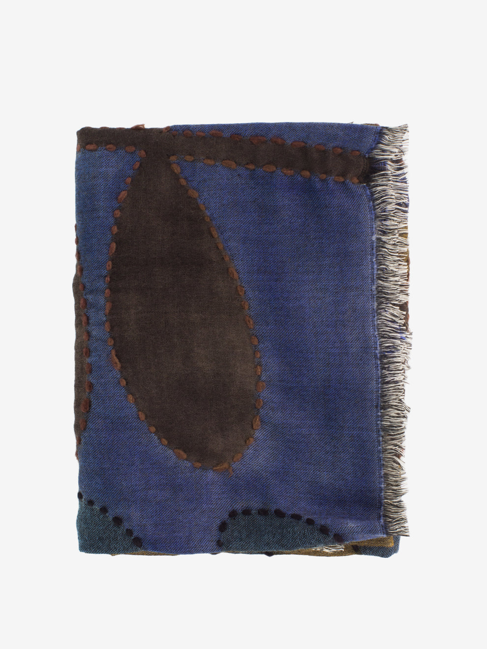 Pashmina Bernadette blu / marrone