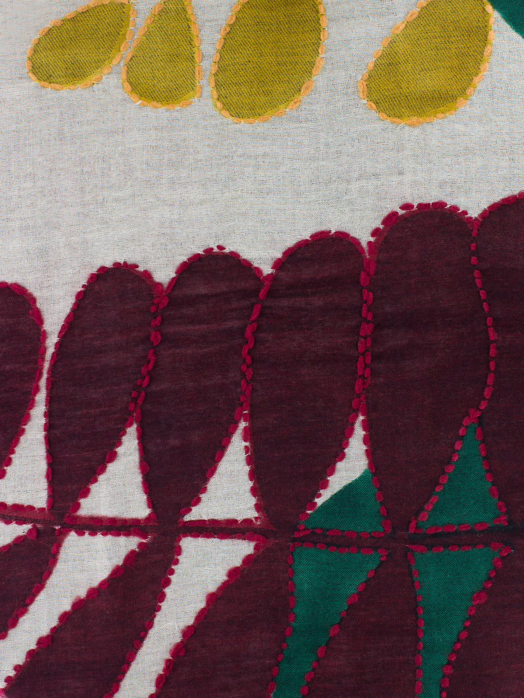 Pashmina Bernadette verde / senape / bordeaux