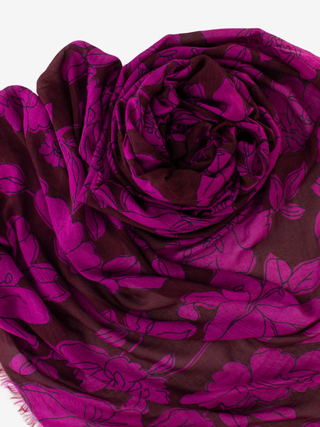 Pashmina Camelia fantasia floreale fuxia