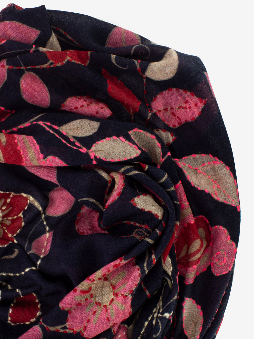 Pashmina Carignan con ricami e stampe grigio / fuxia