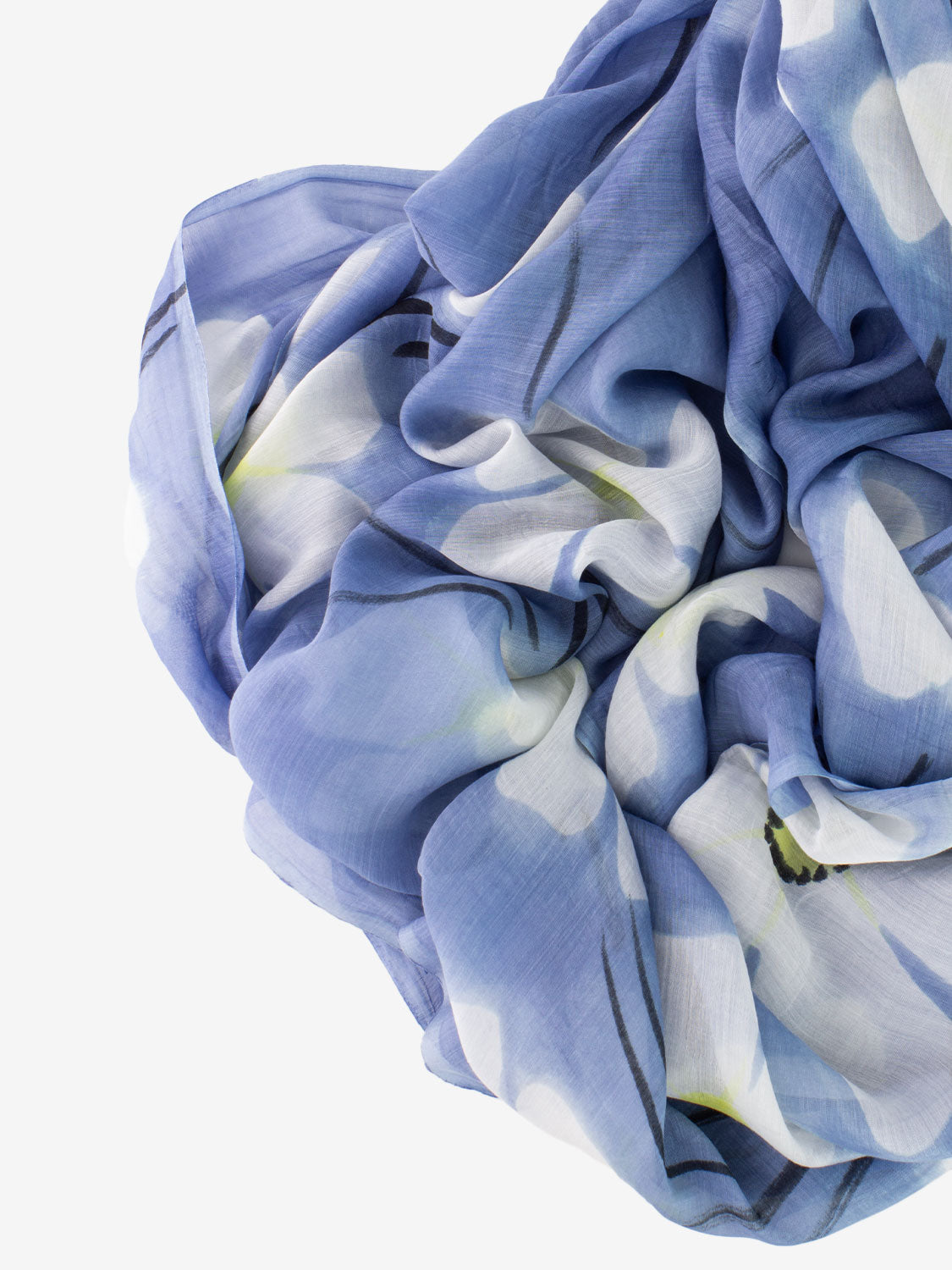 Pashmina Carpino fantasia floreale azzurro