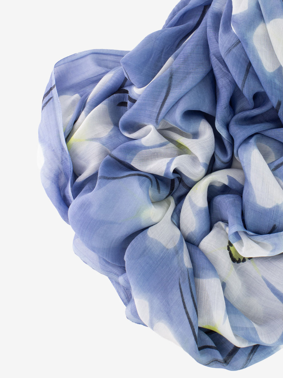 Pashmina Carpino fantasia floreale azzurro