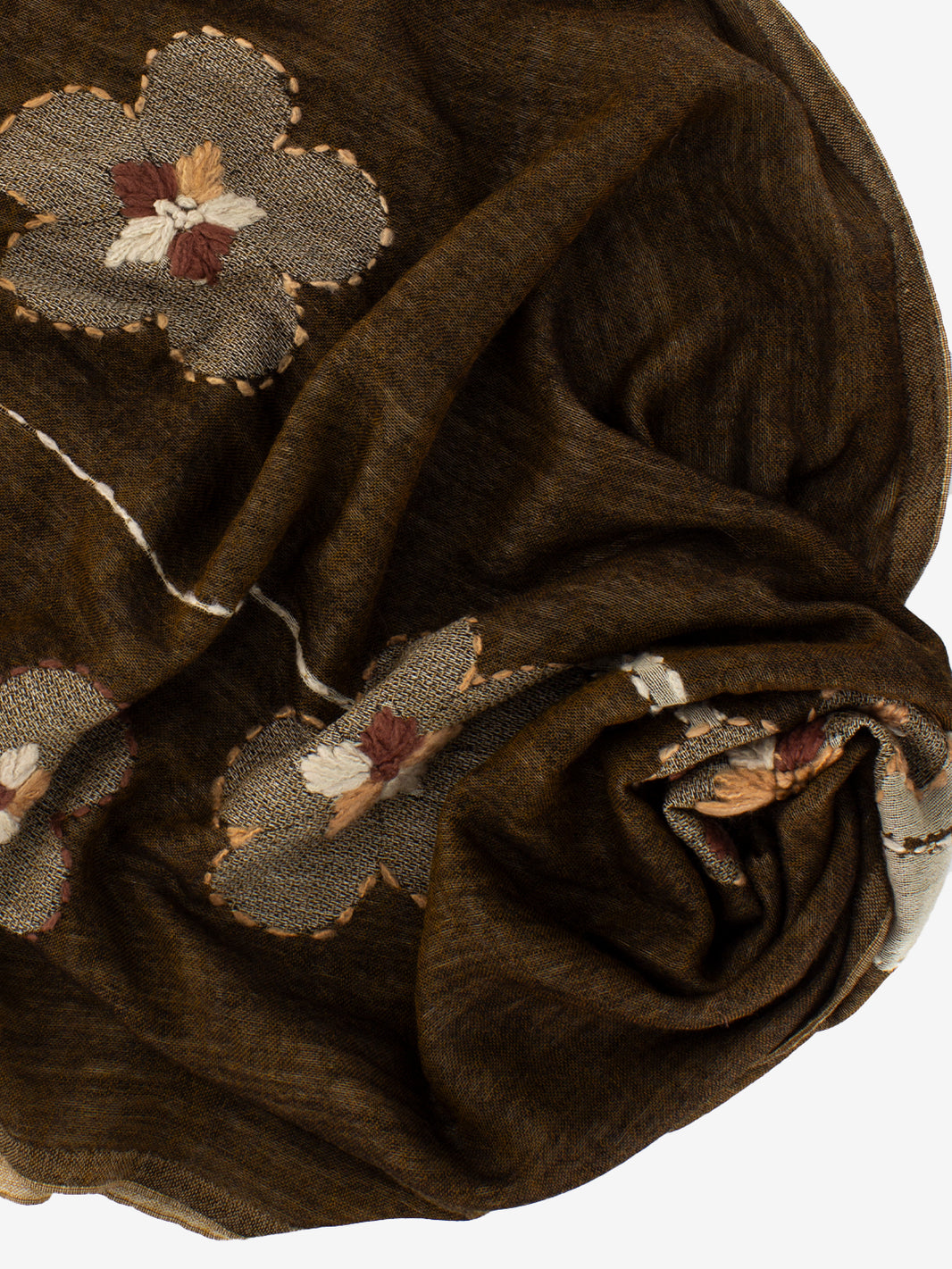 Pashmina con ricami Vihaan marrone