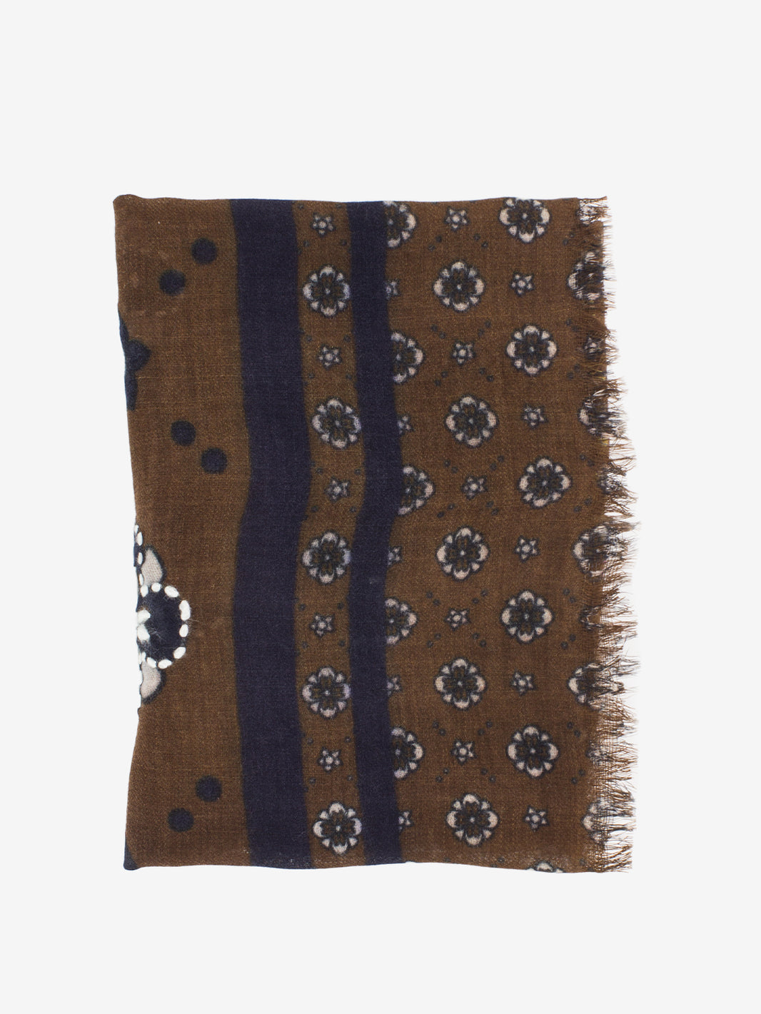 Pashmina Fontaine marrone / blu scuro