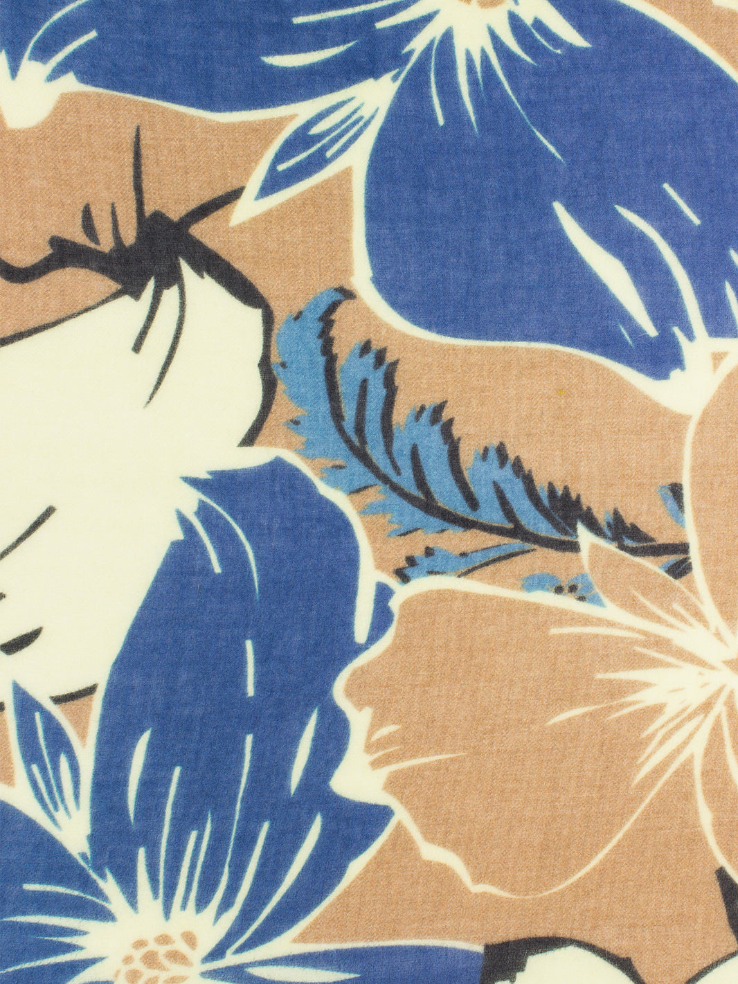 Pashmina Hugo stampa floreale blu / beige / marrone