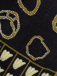 Jacob Pashmina with camel/black embroidery