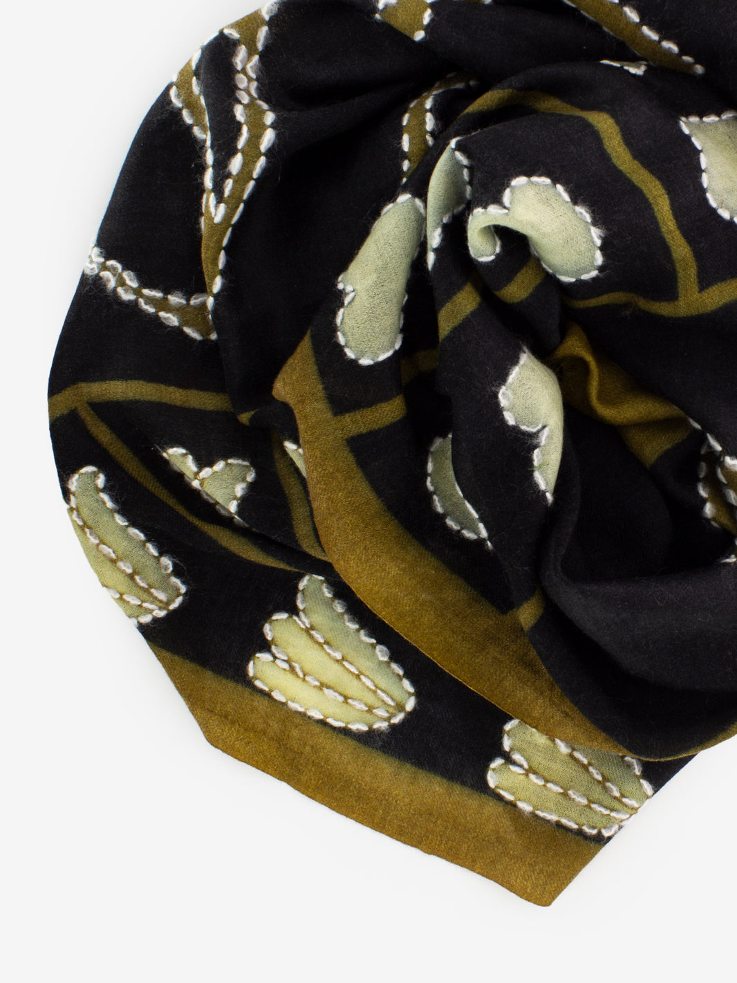 Pashmina Jacob con ricami cammello / nero