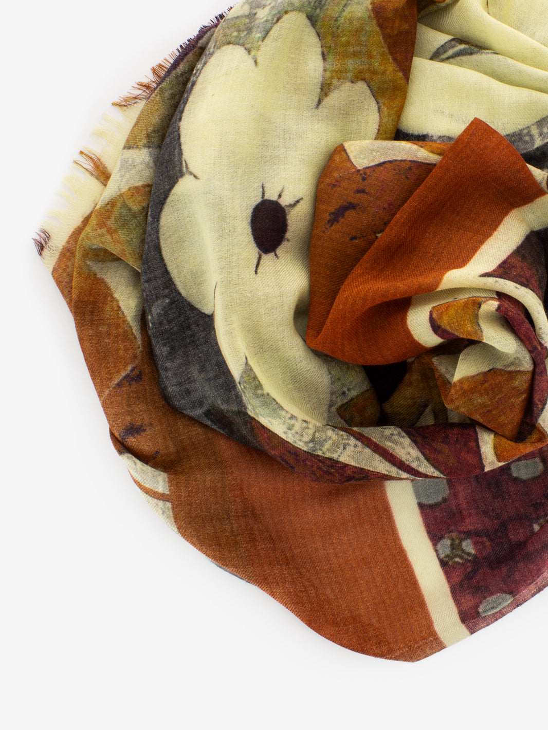 Pashmina Kosmo con stampe marrone / beige