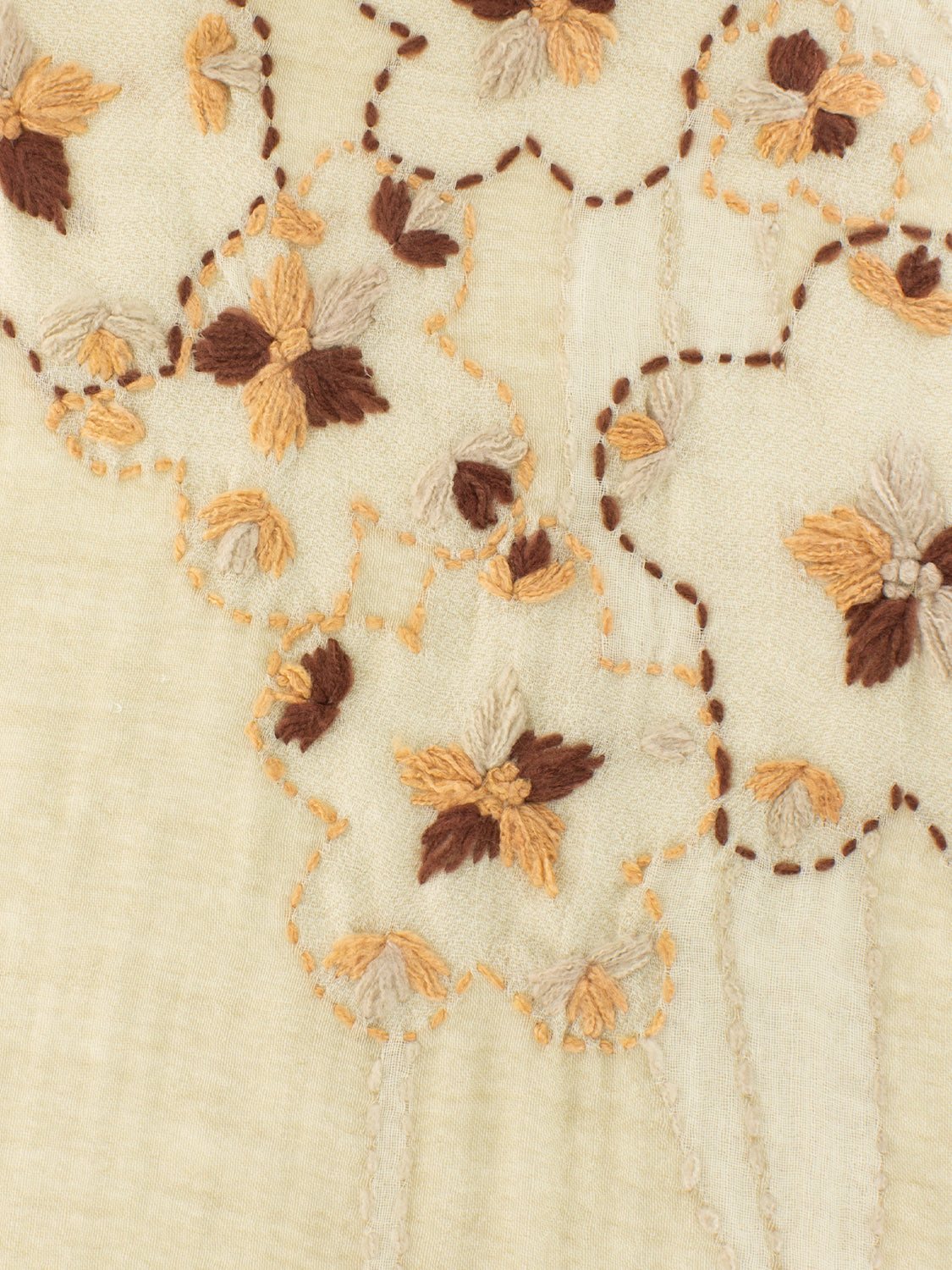 Cream Vihaan embroidered pashmina