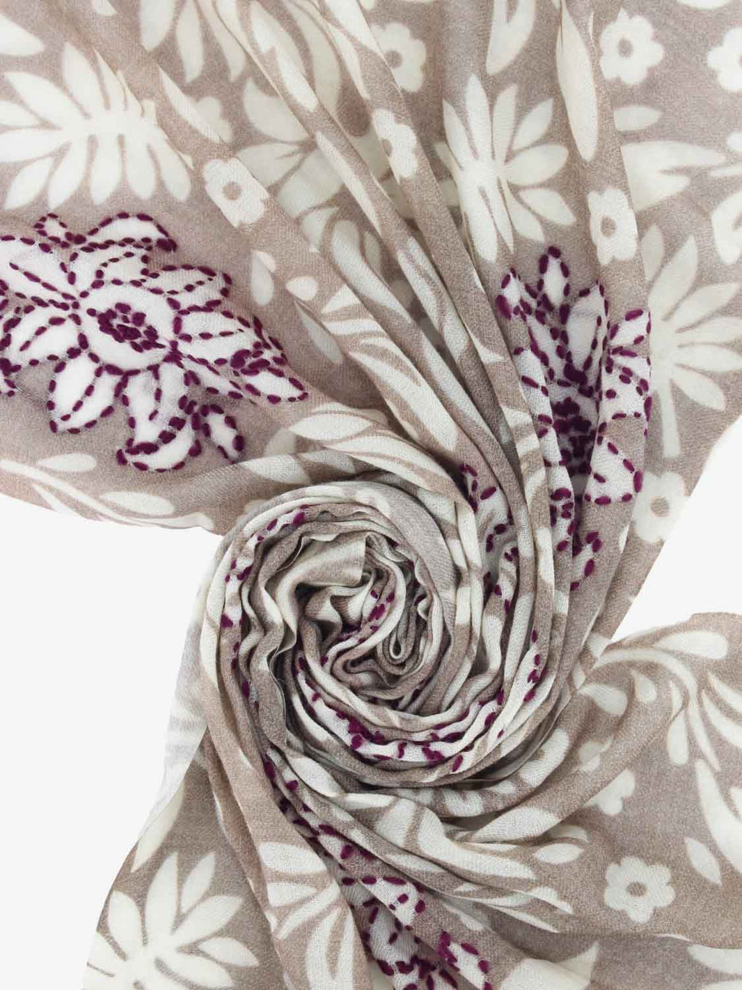 Sciarpa con ricami Antonio beige