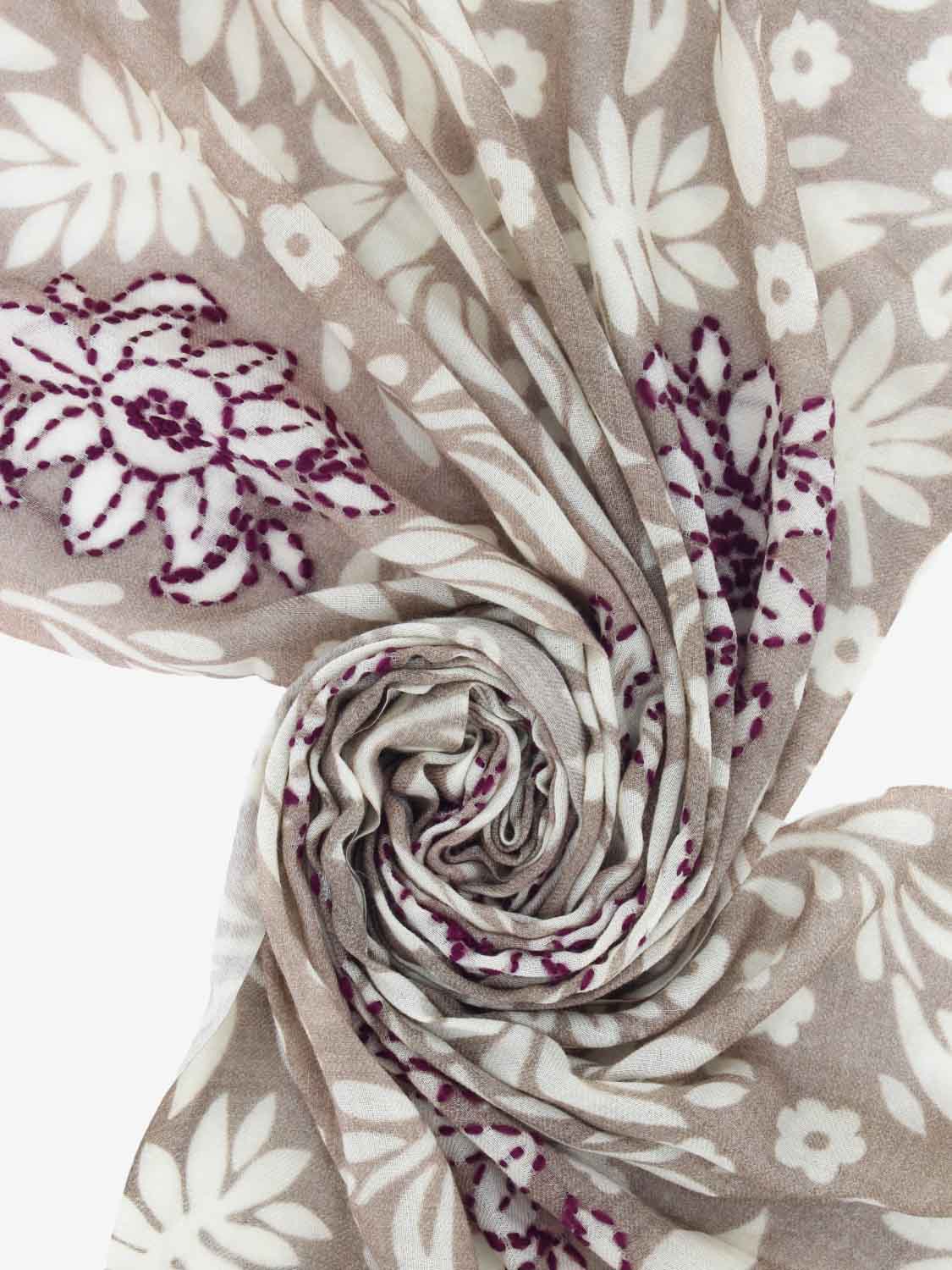 Sciarpa con ricami Antonio beige