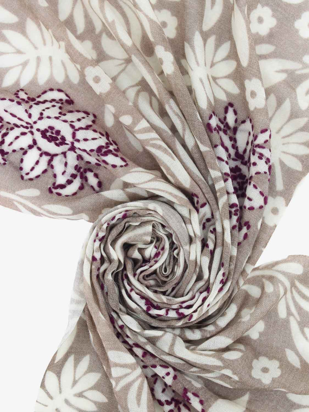 Sciarpa con ricami Antonio beige