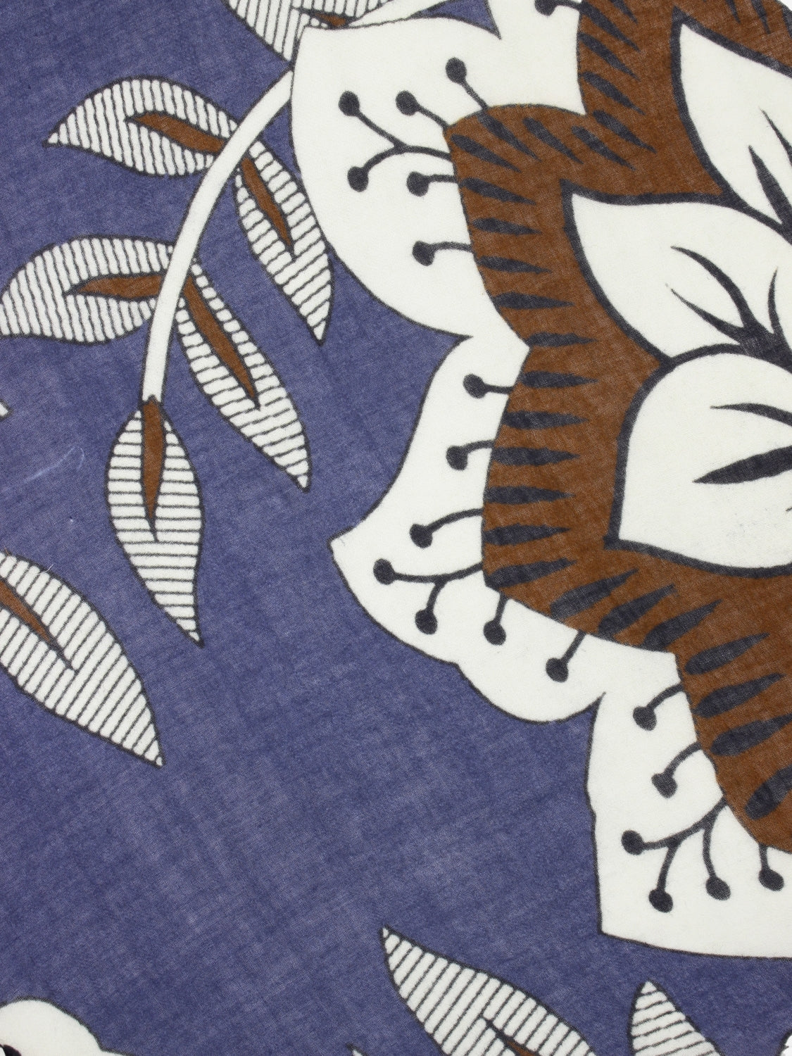 Sciarpa Fiamma con ricami blu / bianco