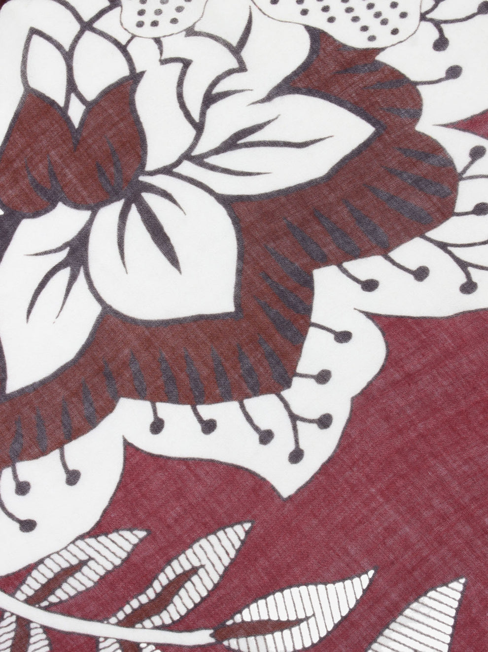 Sciarpa Fiamma con ricami bordeaux