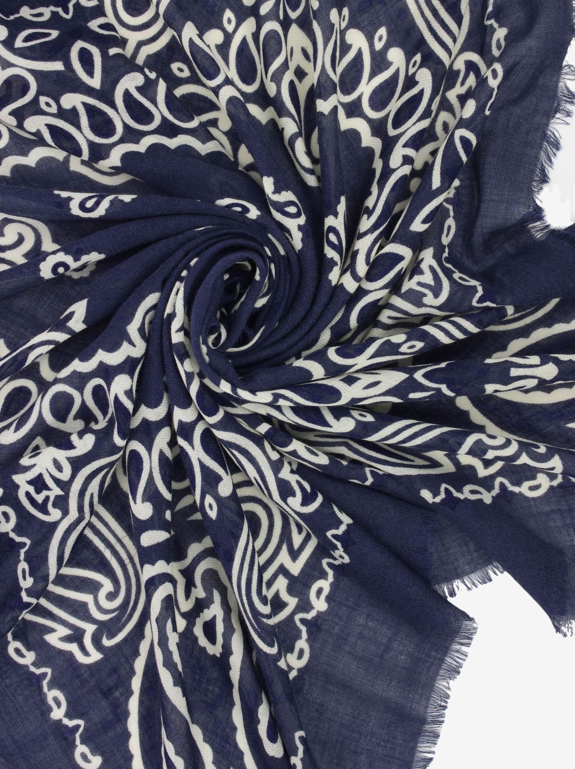 Sciarpa in lana Fiorancio blu denim