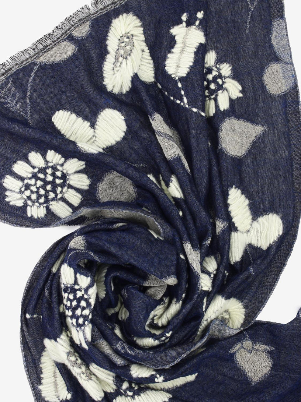 Navy blue wool scarf