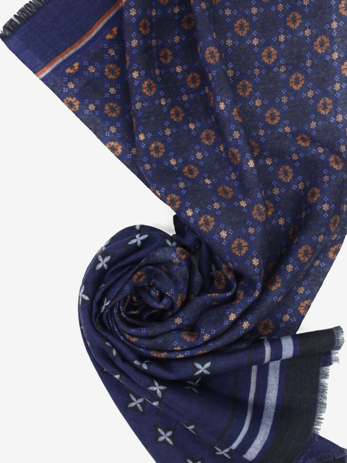Blue wool-blend Jazz scarf