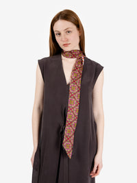 Sciarpa stretta in twill bicolor arancio