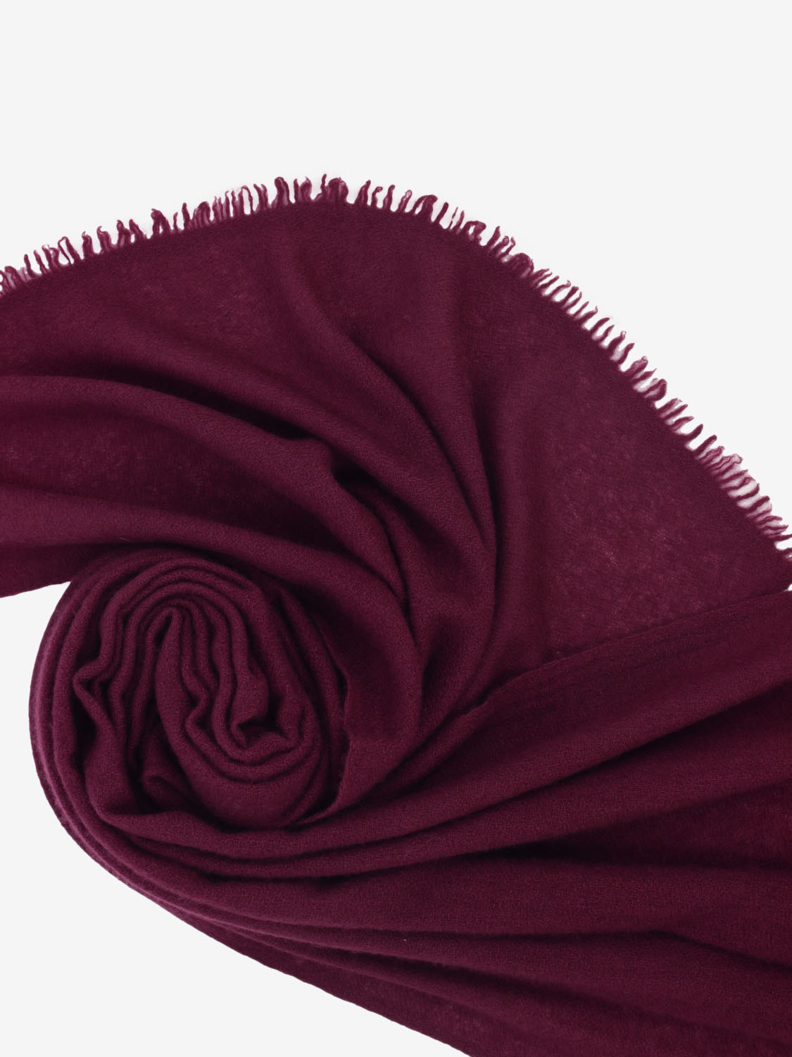 Burgundy cashmere solid-colored scarf