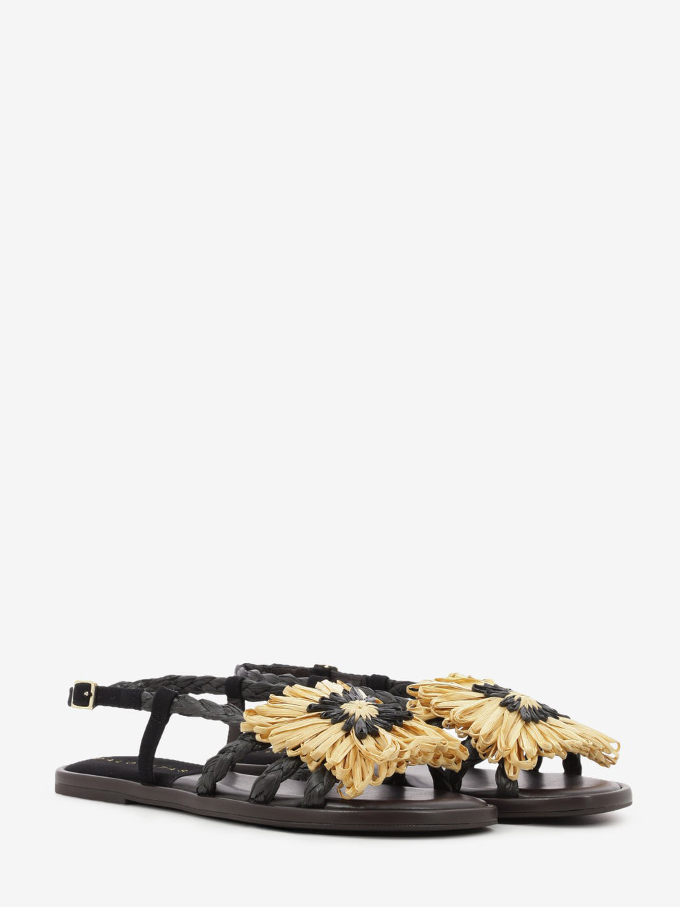 Black raffia Alicia sandals
