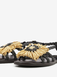 Black raffia Alicia sandals