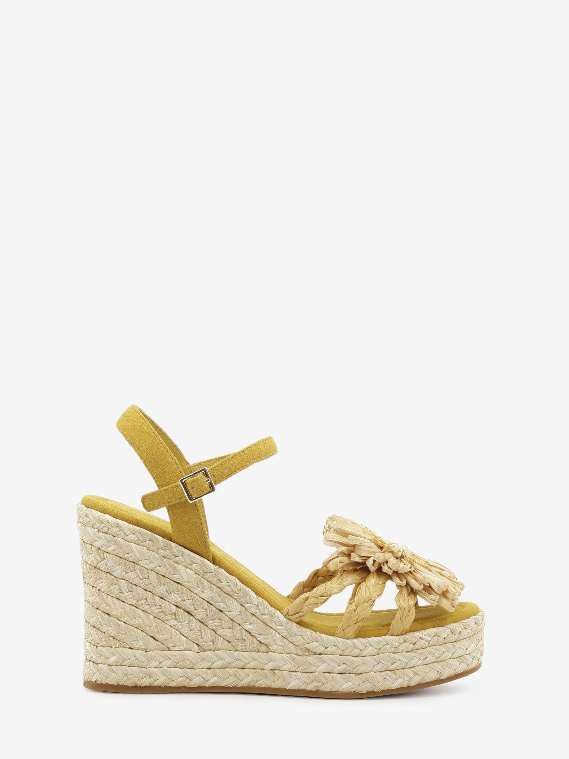 Sandalo zeppa Fannie raffia natural