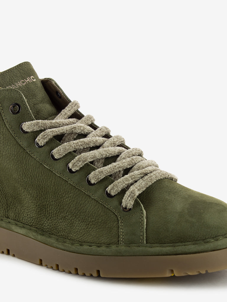 PANCHIC - Ankle boot nubuck microfibre lining military green