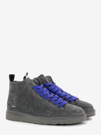 Ankle boot P001 suede faux fur lining antracite / ultramarine