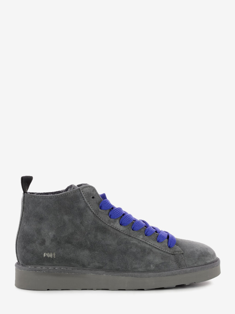Ankle boot P001 suede faux fur lining antracite / ultramarine