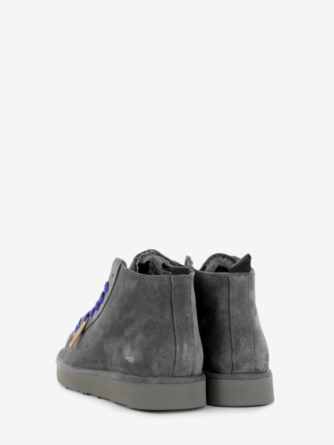 Ankle boot P001 suede faux fur lining antracite / ultramarine