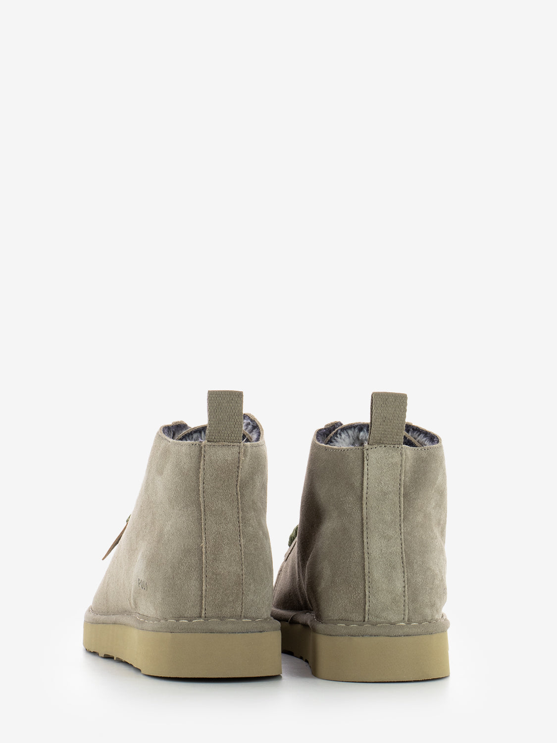 Ankle boot P001 suede faux fur lining walnut / military