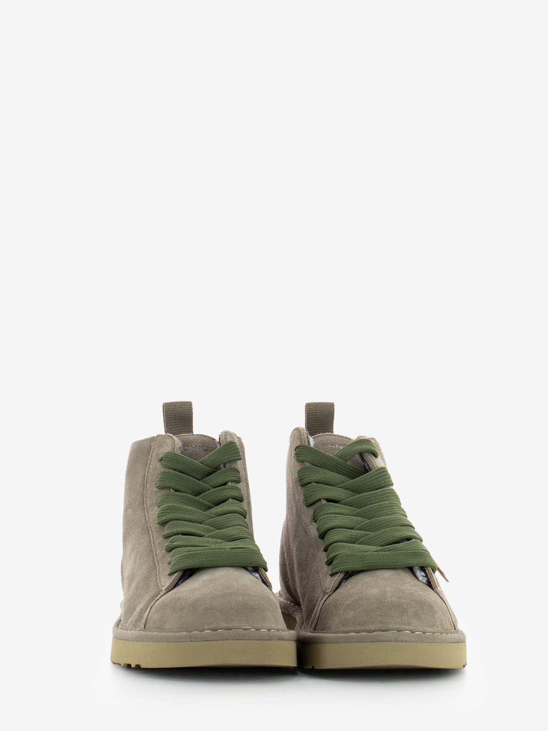 Ankle boot P001 suede faux fur lining walnut / military