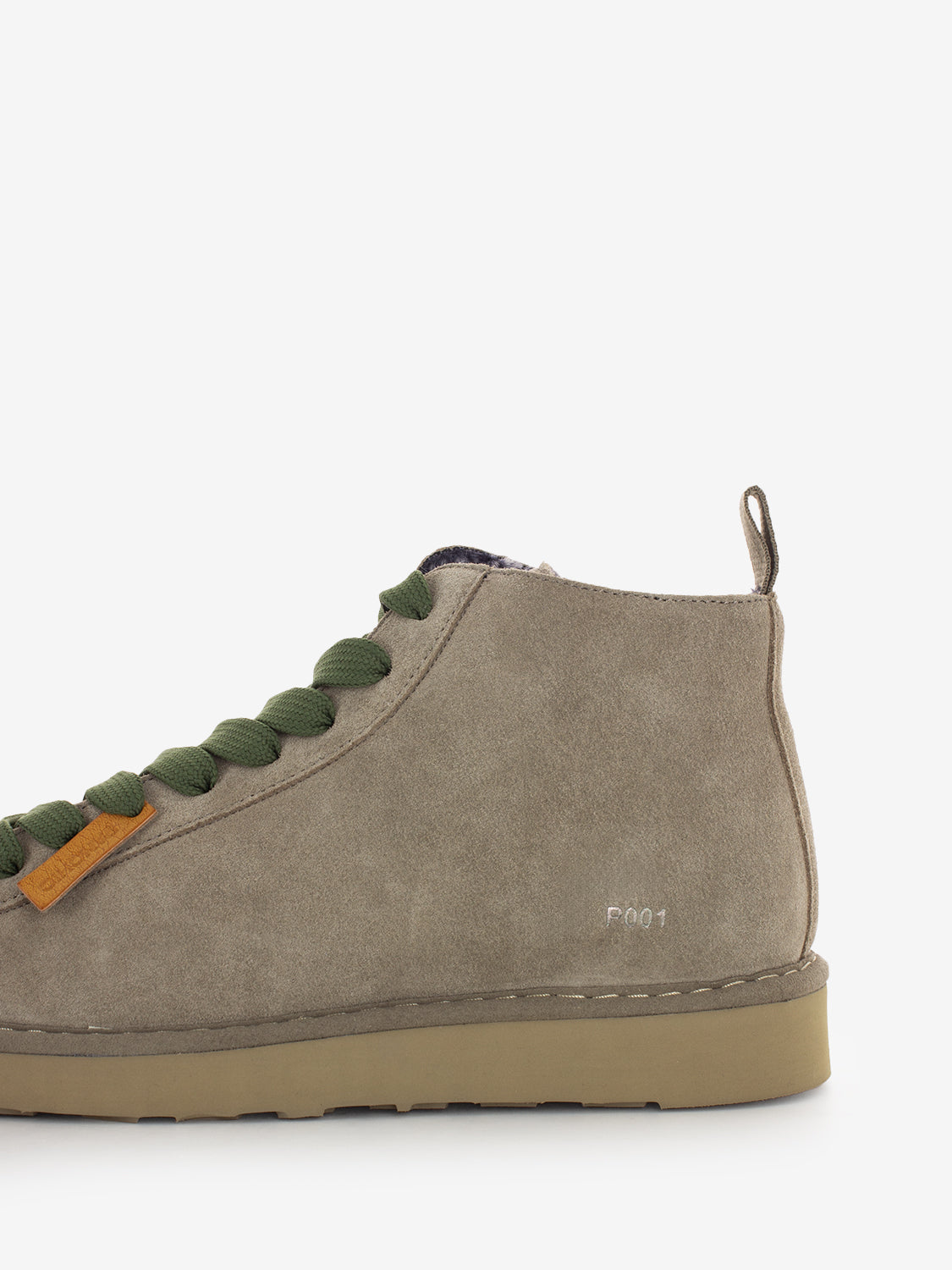 Ankle boot P001 suede faux fur lining walnut / military