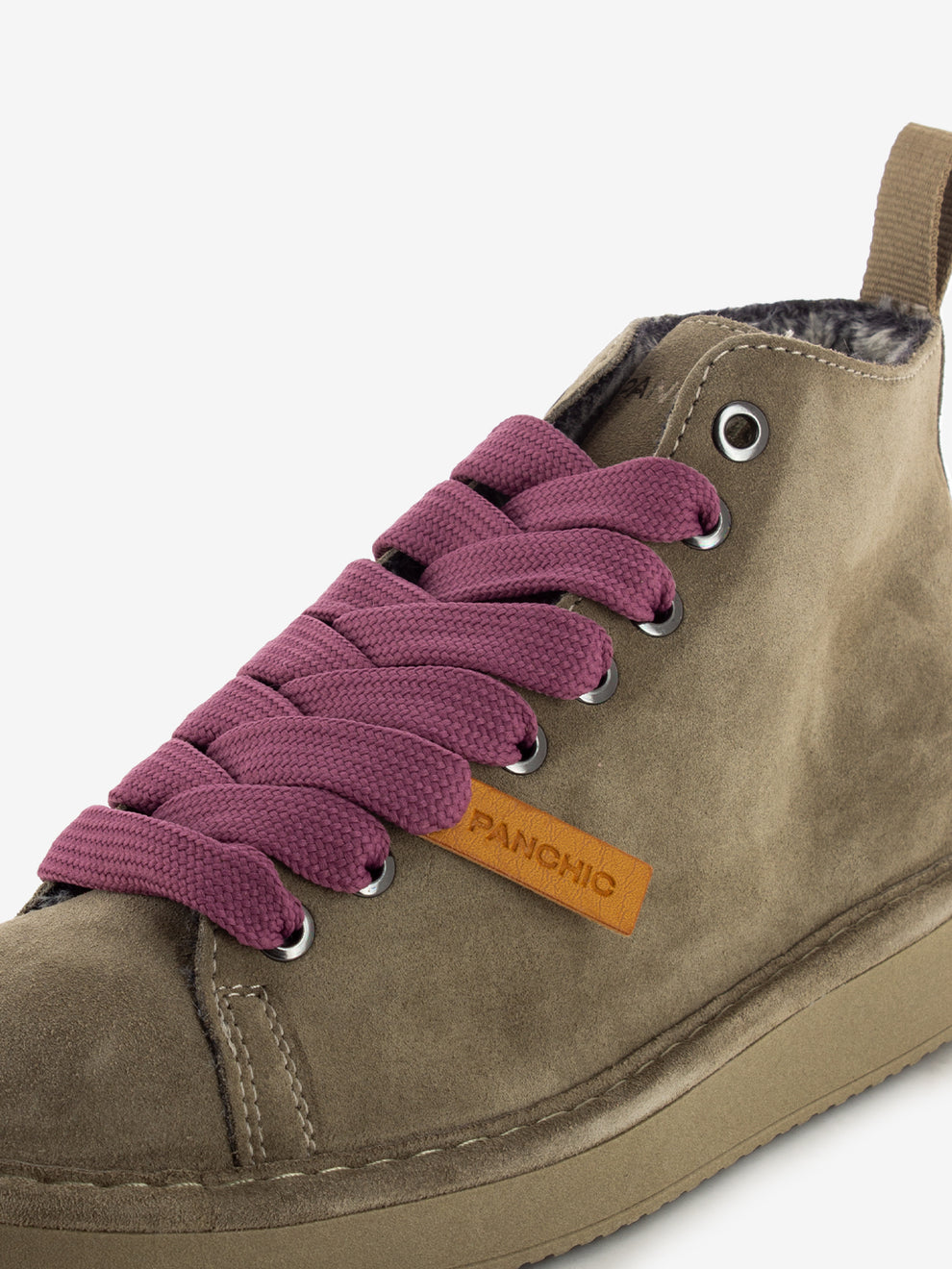 Ankle boot suede faux fur lining walnut - brown rose