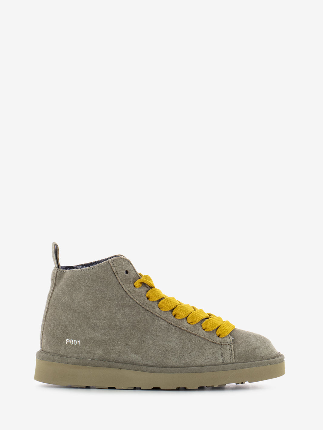 Ankle boot suede faux fur lining walnut / yellow