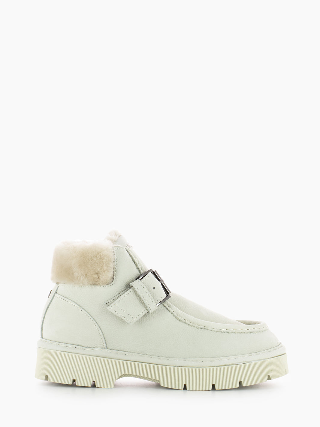 Ankle strap boot nubuck ivory