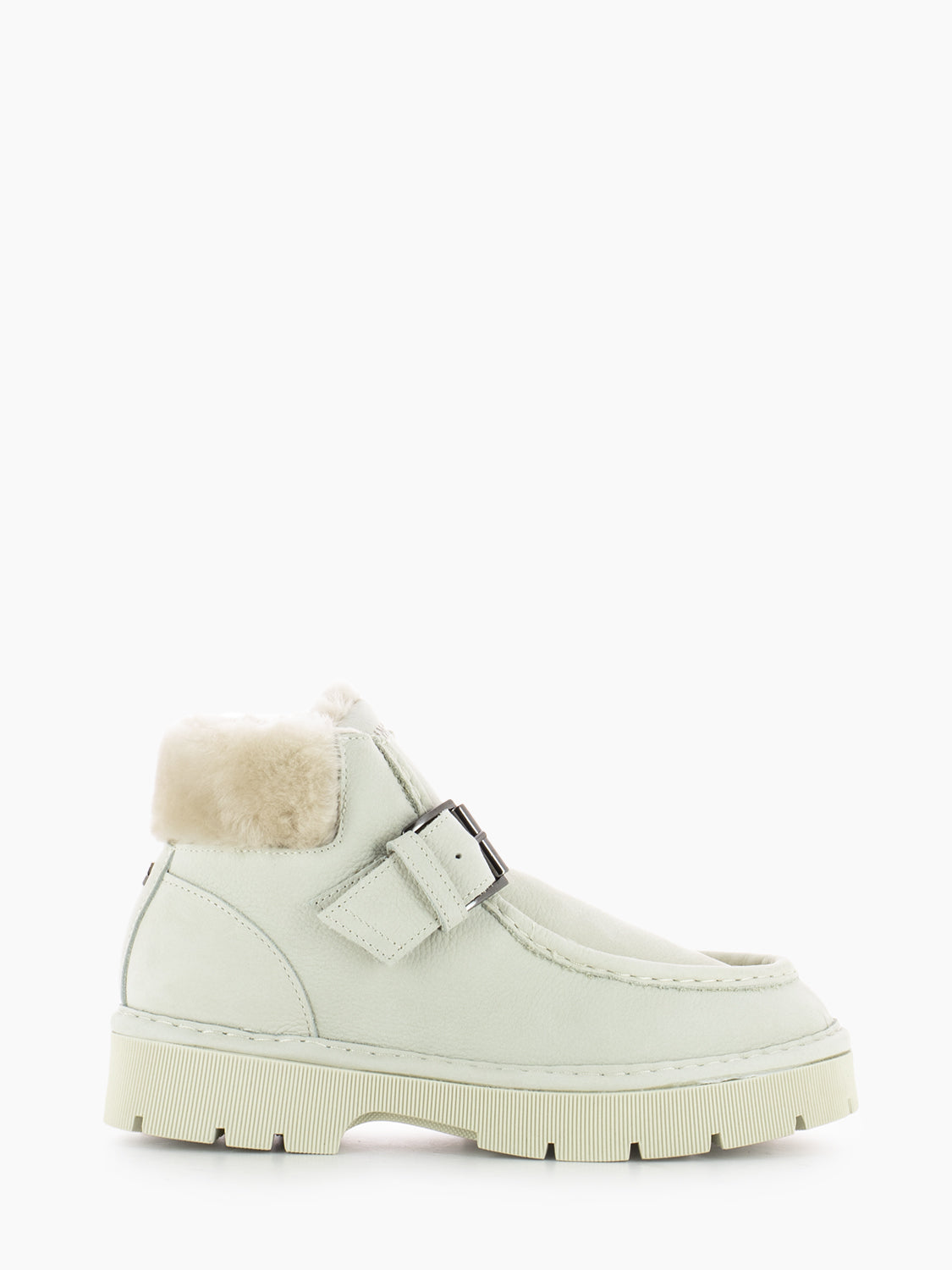 Ankle strap boot nubuck ivory