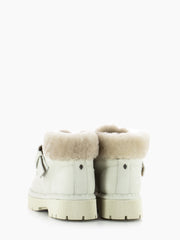 PANCHIC - Ankle strap boot nubuck ivory