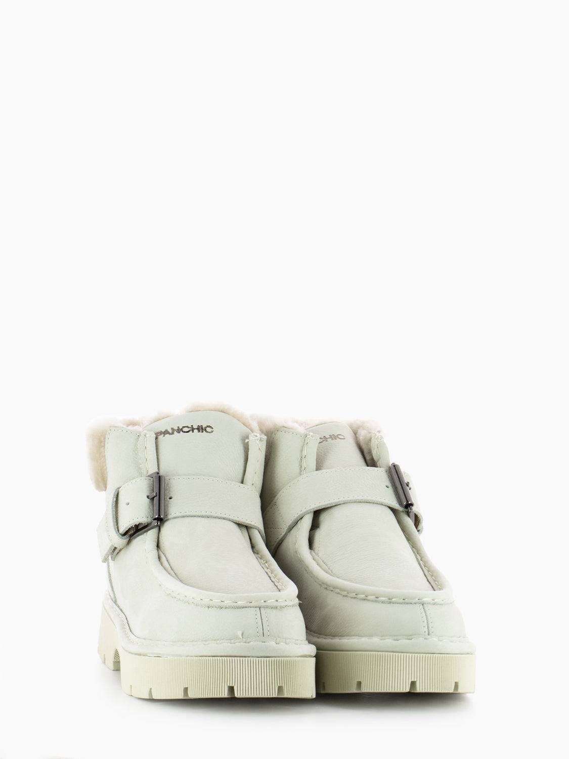 Ankle strap boot nubuck ivory