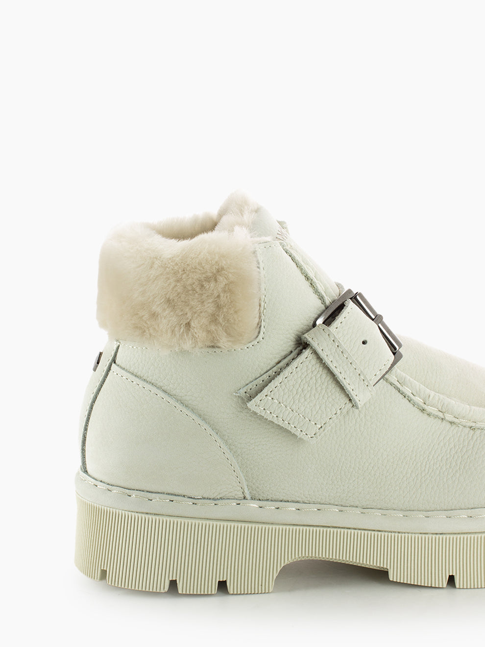 Ankle strap boot nubuck ivory