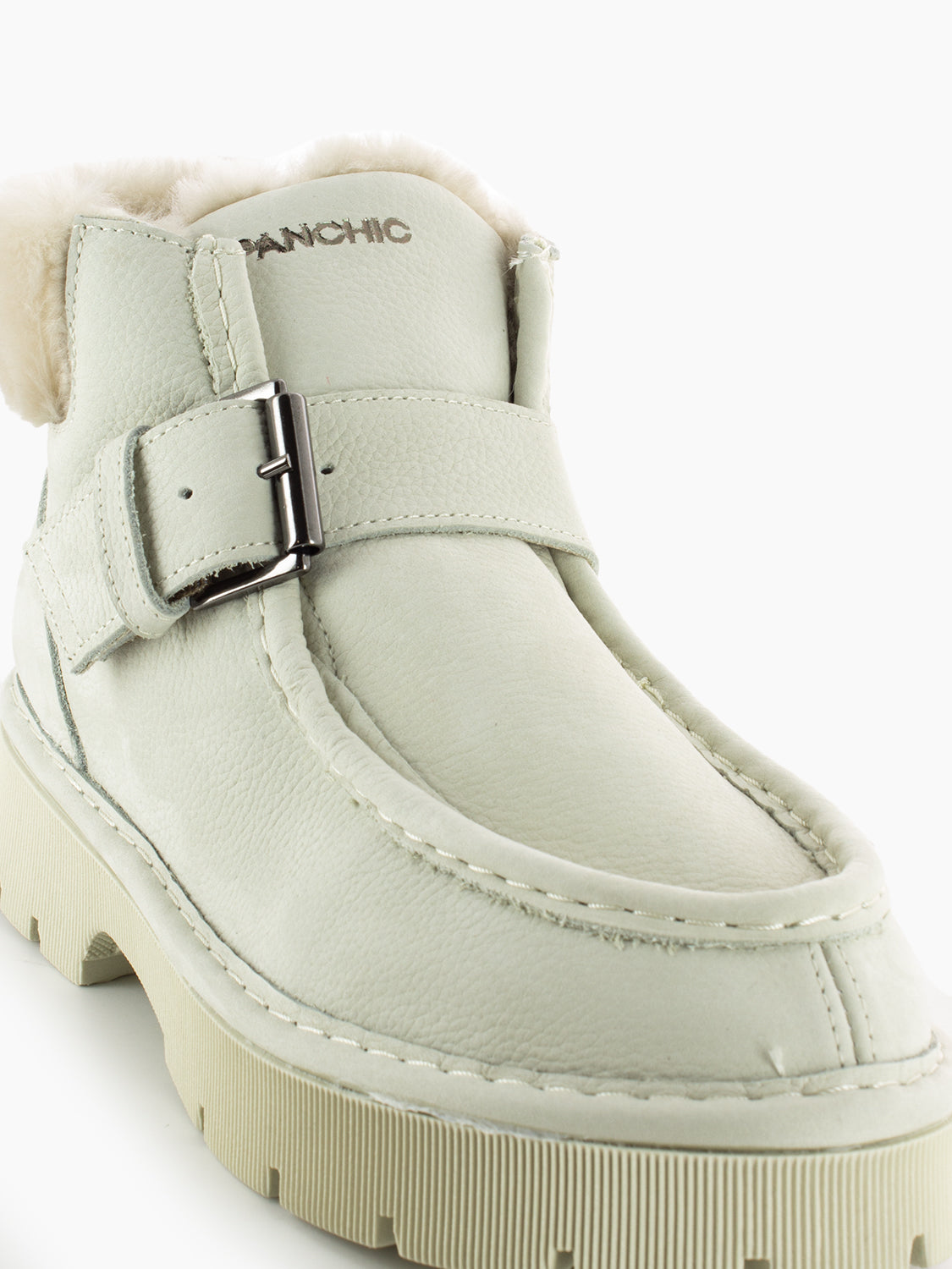 Ankle strap boot nubuck ivory