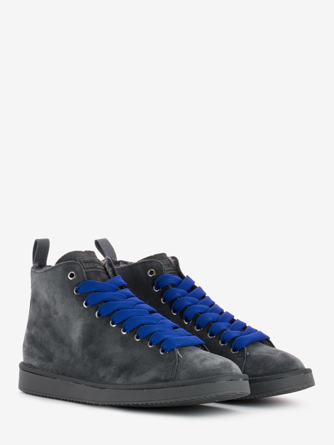 P01 Ankle boot suede faux fur lining anthracite / electric blue