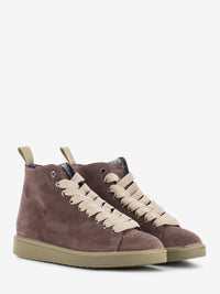 P01 Ankle boot suede faux fur lining brownrose / powder pink