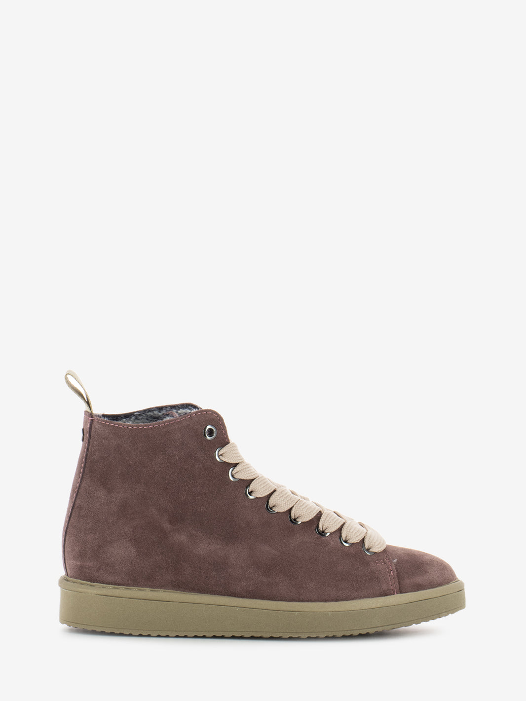 P01 Ankle boot suede faux fur lining brownrose / powder pink