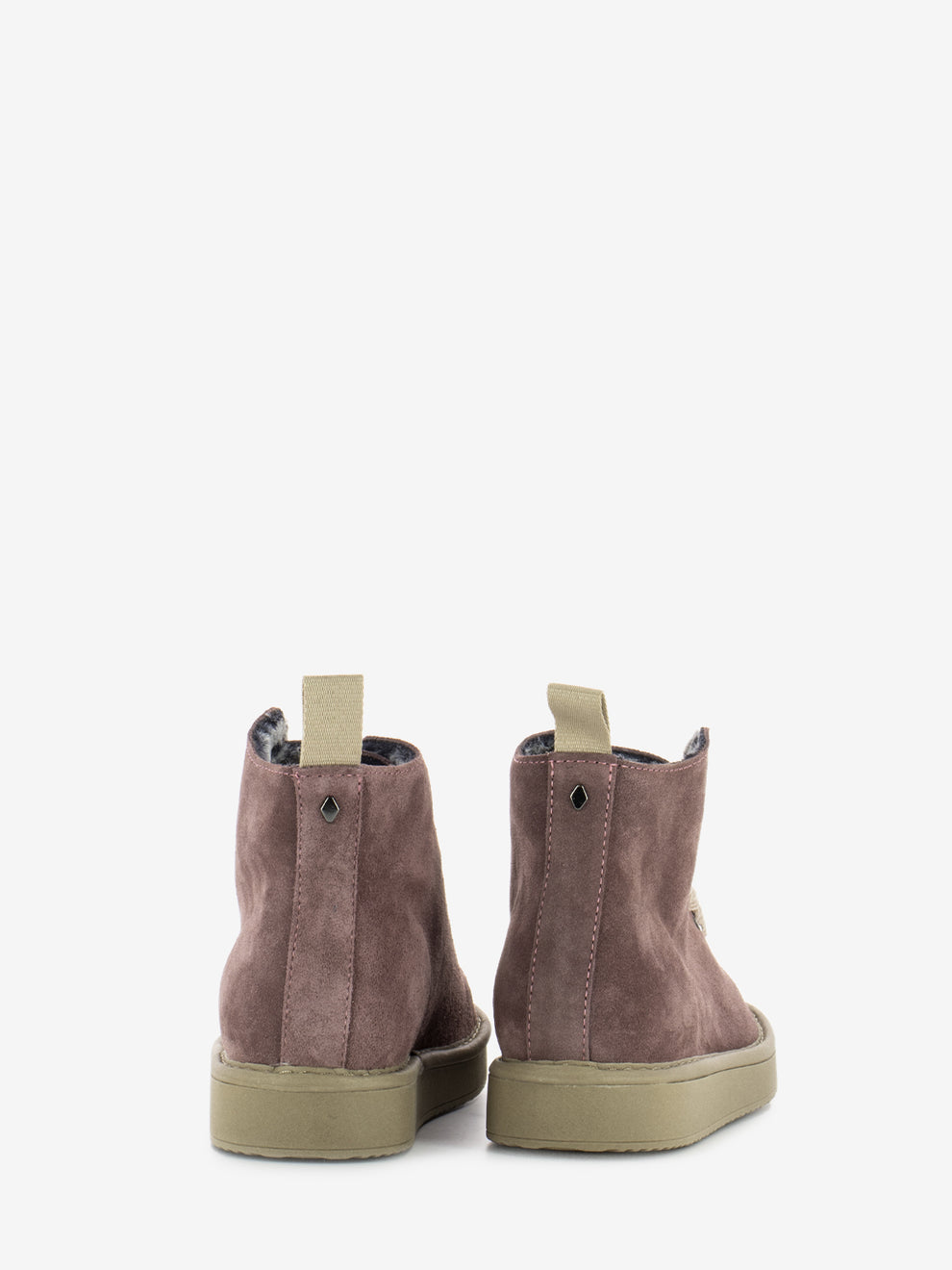 P01 Ankle boot suede faux fur lining brownrose / powder pink
