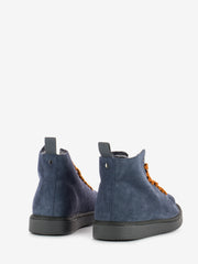 PANCHIC - P01 Ankle boot suede faux fur lining dark blue / burnt orange