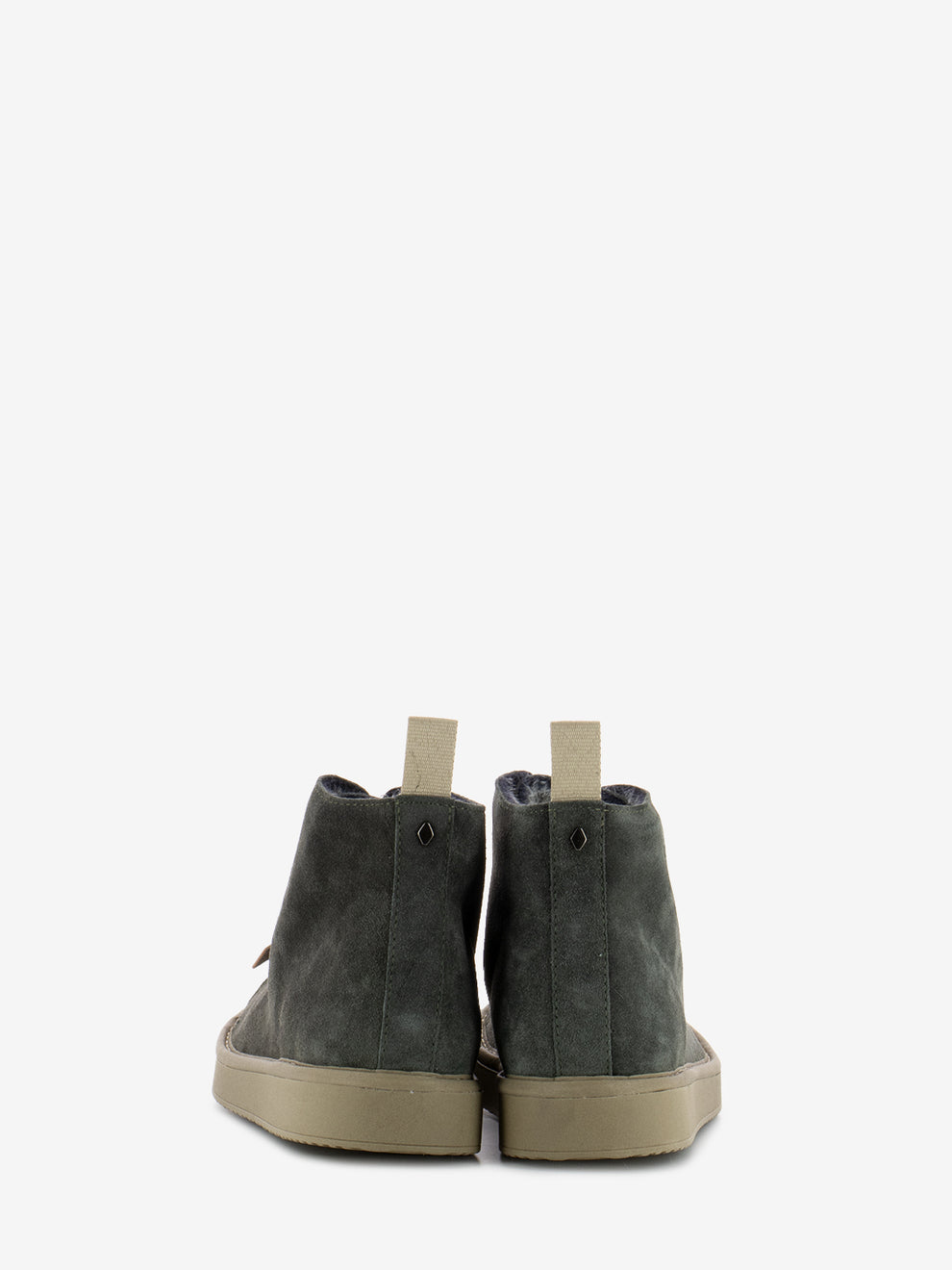 P01 Ankle boot suede faux fur lining khaki / walnut