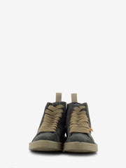 PANCHIC - P01 Ankle boot suede faux fur lining khaki / walnut