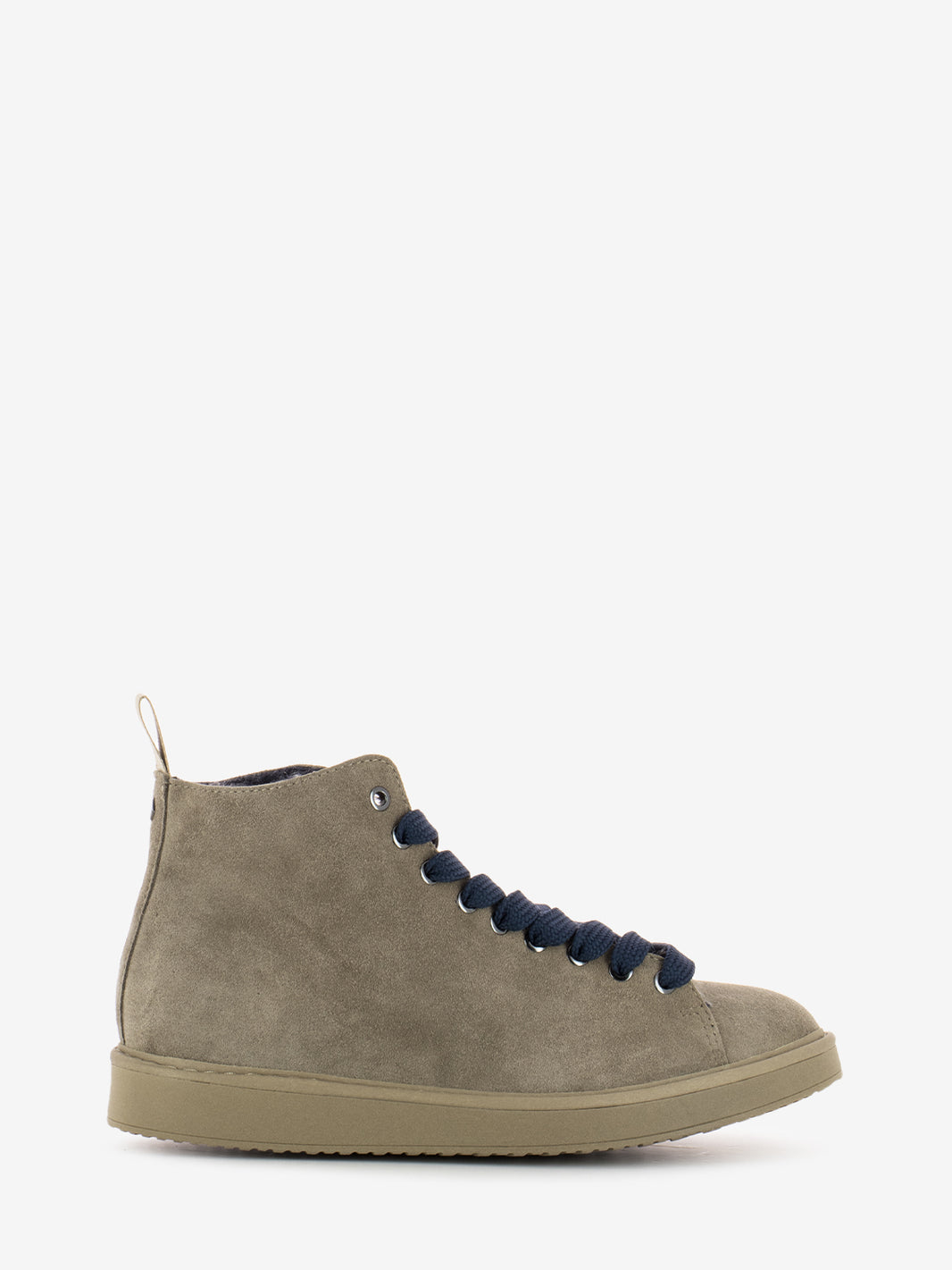 P01 ankle boot suede lined faux fur lining walnut / cobalt